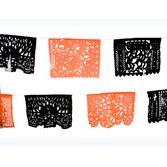Day of the Dead Decorations Large Orange and Black Plastic Picado Image