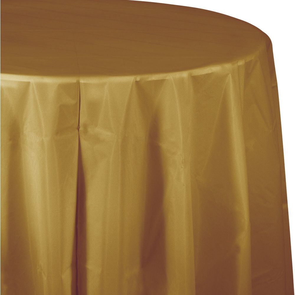 Round Table Cover Metallic Gold Fiesta Party Supplies