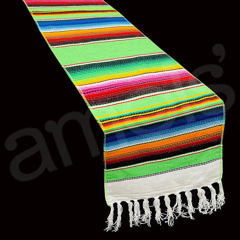 Apple Green Woven Serape Table Runner Fiesta Party Supplies