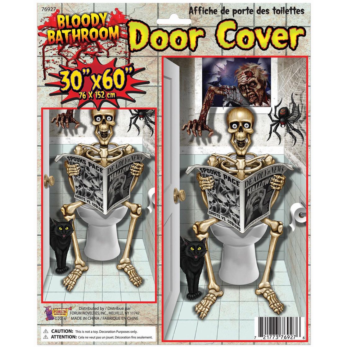Skeleton Bathroom Door Cover Fiesta Party Supplies